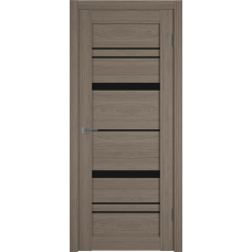 Дверь межкомнатная ВФД Атум Про X25 Дуб коричневый, стекло черное "Лакобель черный"